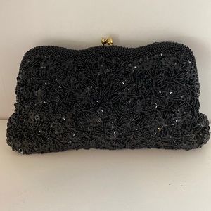 Vintage 50’s 60’s black beaded clutch